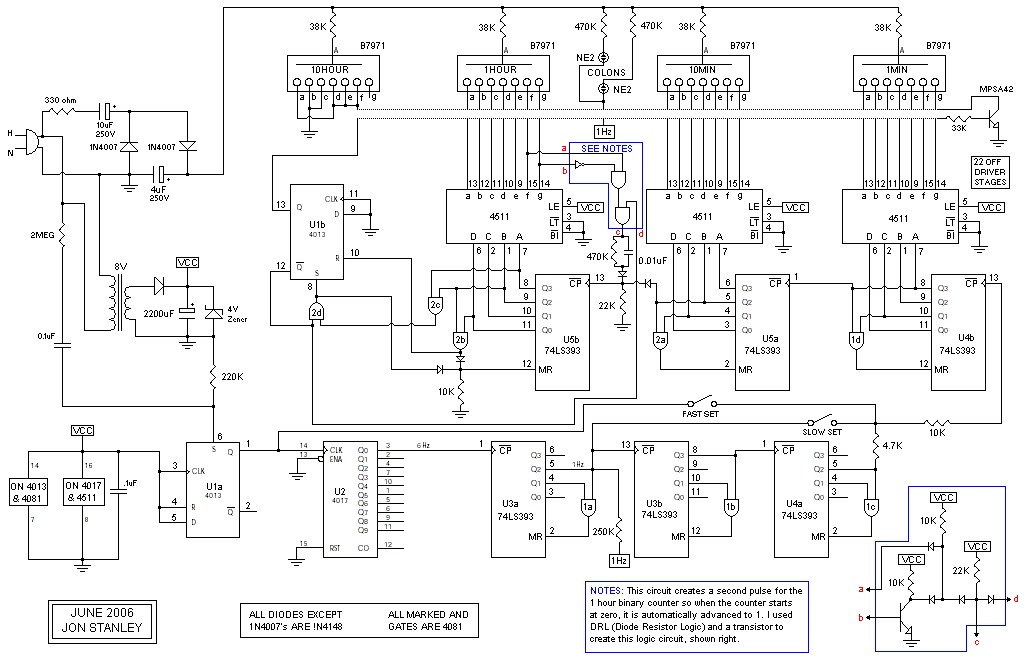 binary clock schematic