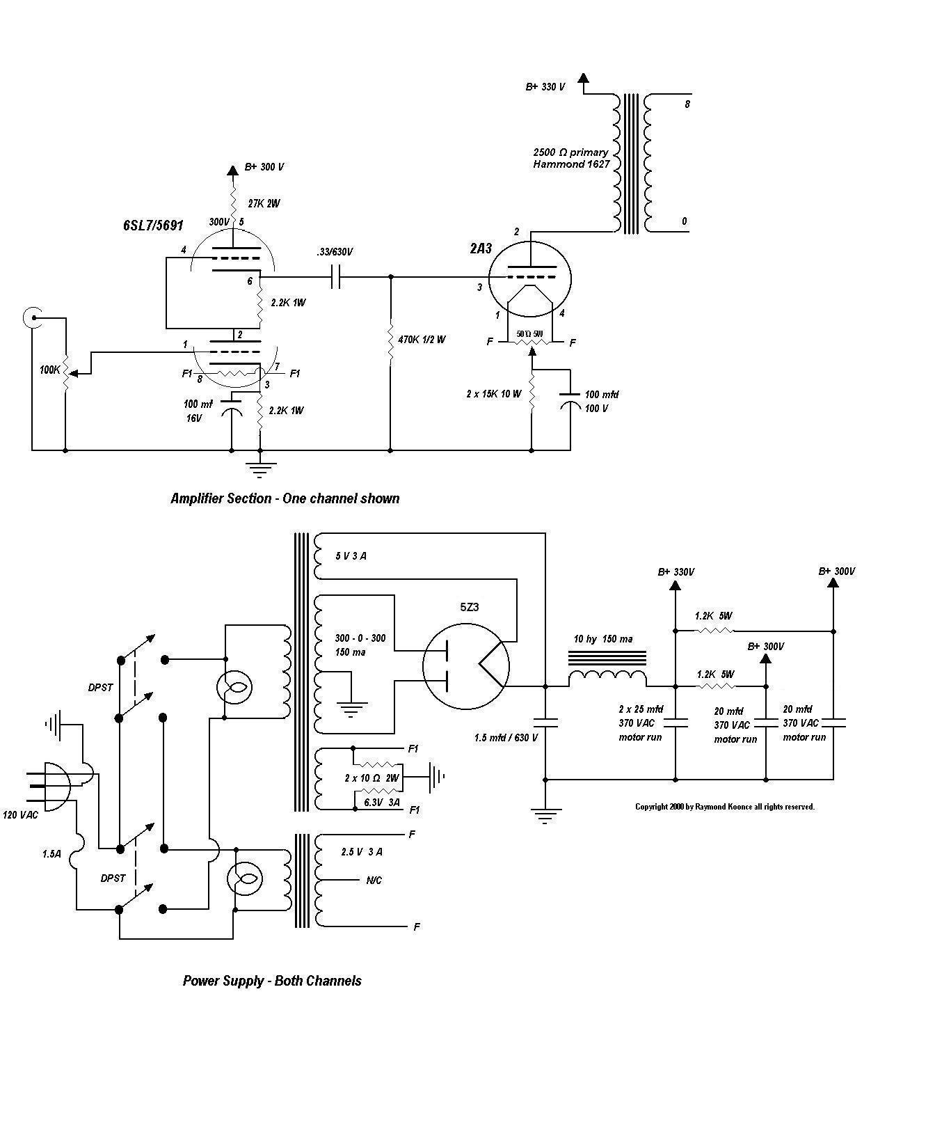 6SL7 CPSR / 2A3 Loftin-White tubo amplificador Schematic | Projetos ...