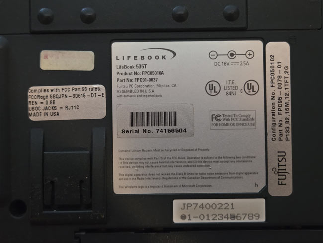 Fujitsu Lifebook 535T