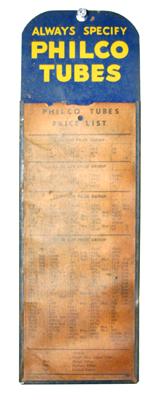 Philco Tubes Price List 