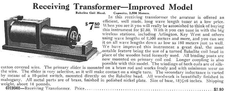 Sears & Roebuck Receiving Transformer